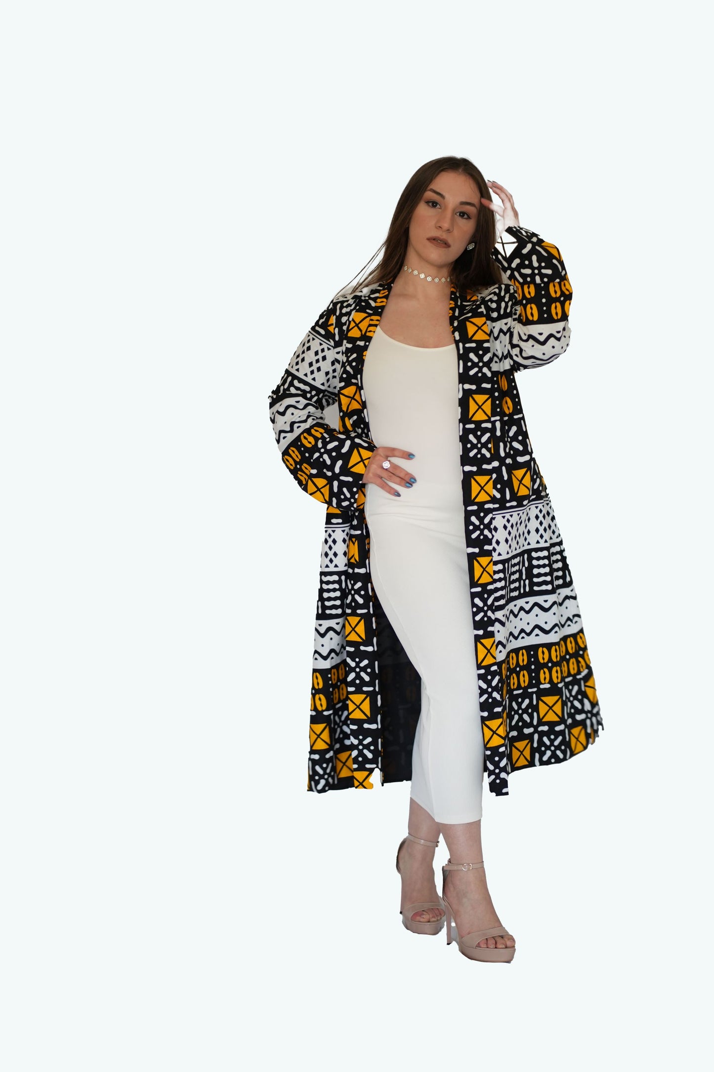 SAFFRON SKY Kimono Cotton Print Kimono Jacket