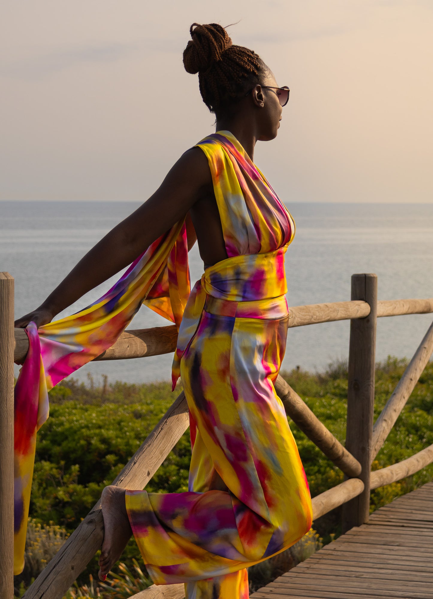 Bespoke DESERT BLOOM Two Piece Luxe Silk Set