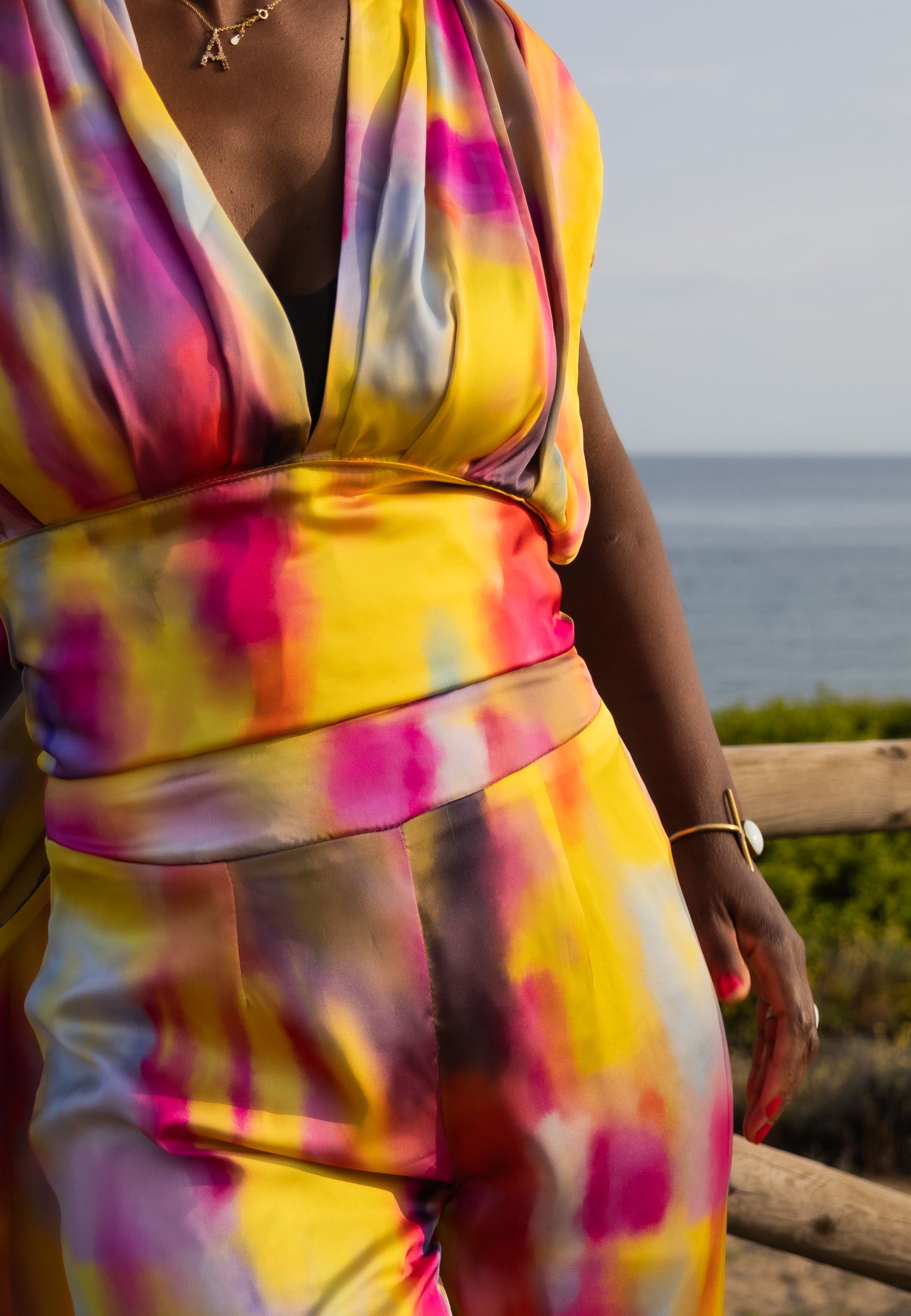Bespoke DESERT BLOOM Two Piece Luxe Silk Set