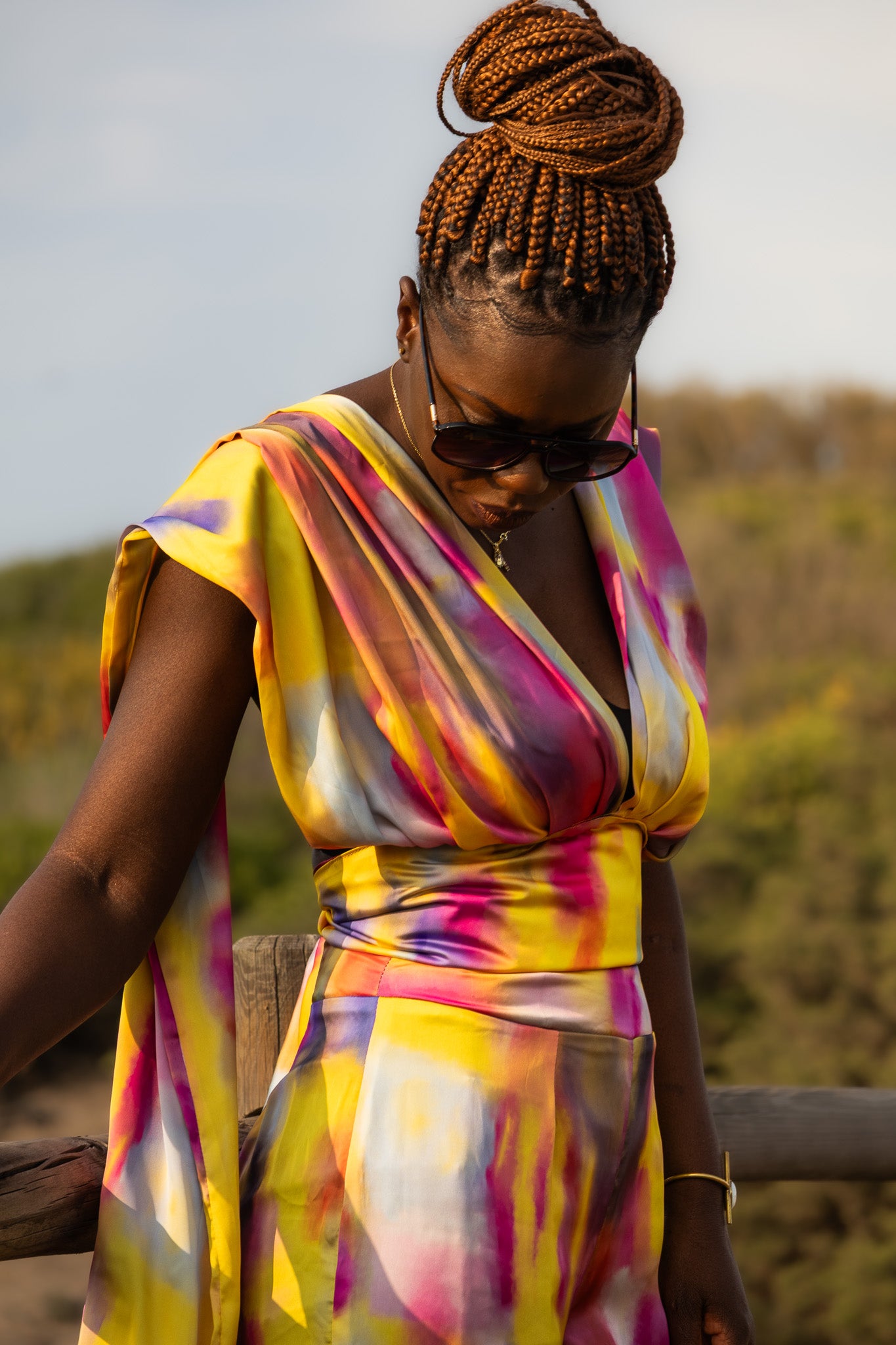 Bespoke DESERT BLOOM Two Piece Luxe Silk Set