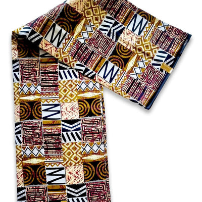 Close-up of MINO 100 Cotton Wax Print Fabric texture and design”