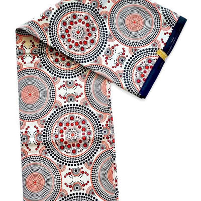 EIRA 100 Cotton Wax Print Fabric, multicolor stripes, 1.5 yards