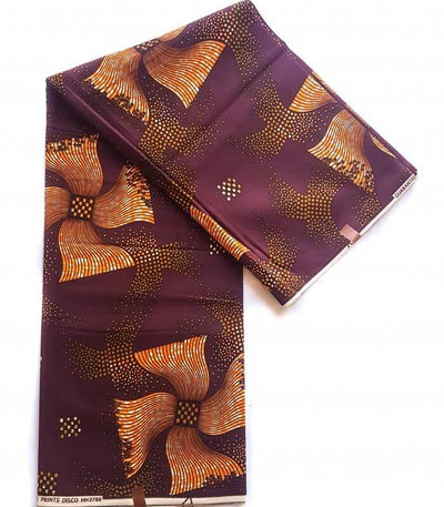 "NOBA 100 Cotton Wax Print Fabric, vibrant floral print, 1 yard"