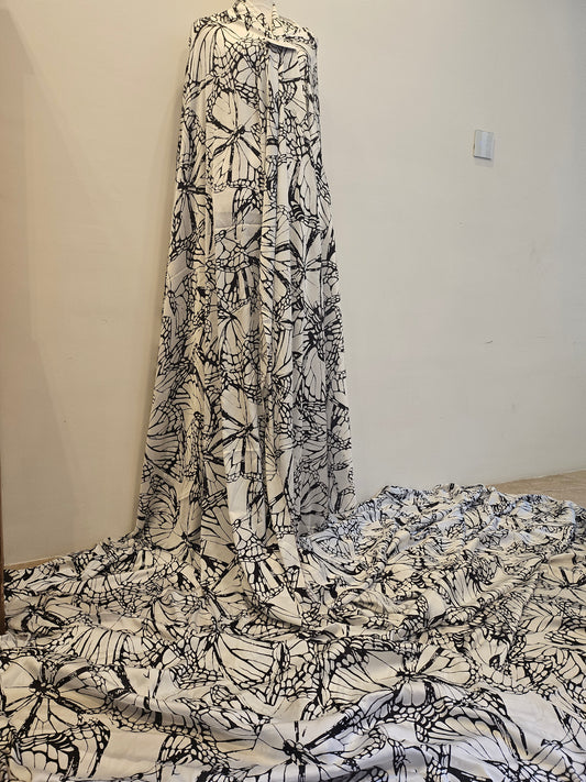 WHITE BUTTERFLY Lightweight Silk Fabric