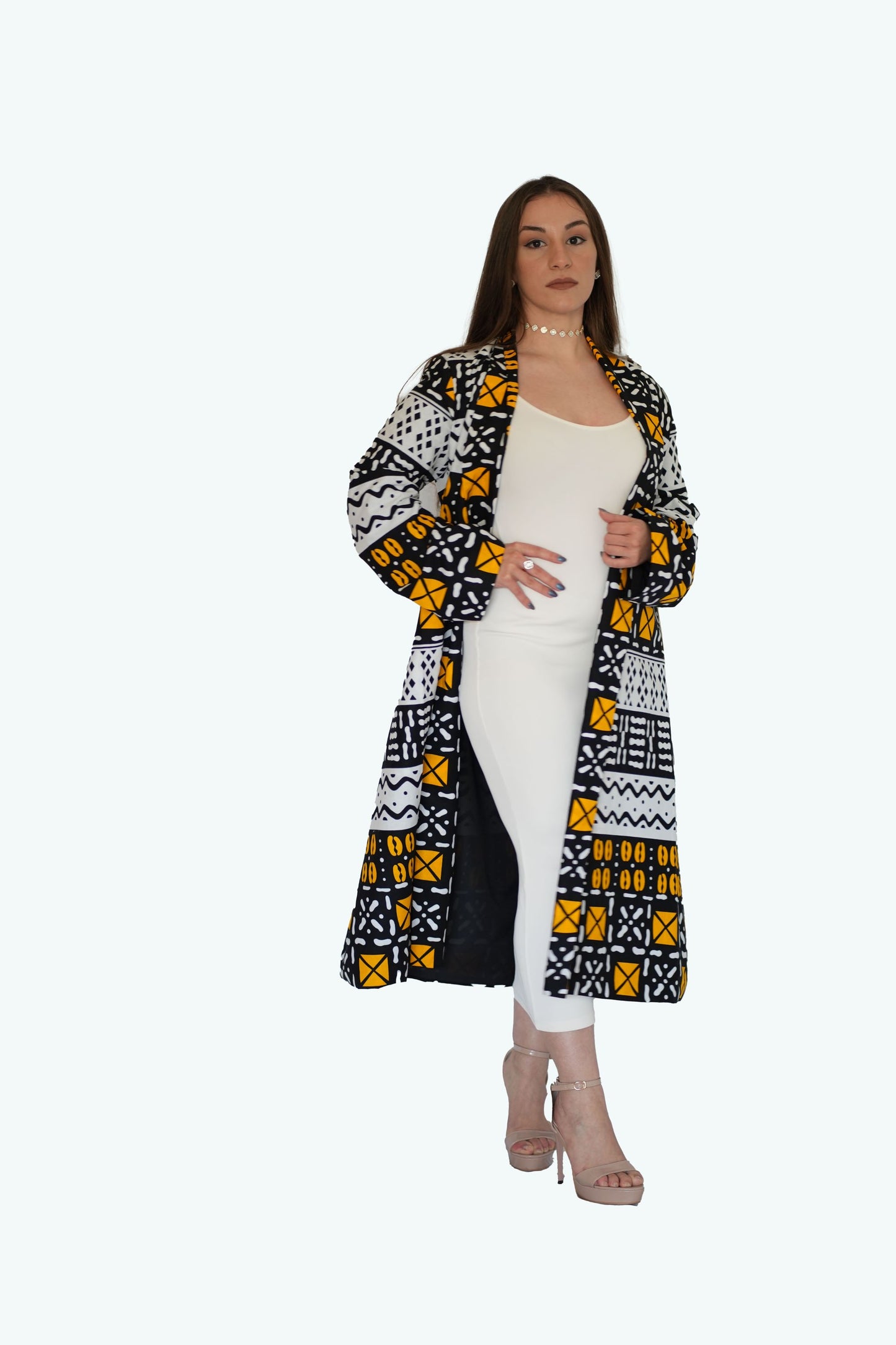 SAFFRON SKY Kimono Cotton Print Kimono Jacket