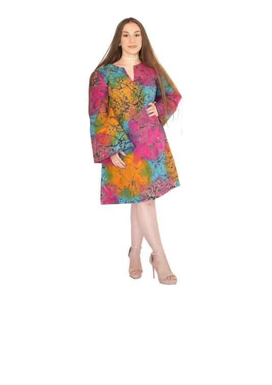 VIVID BELL Tie-Dye Dress