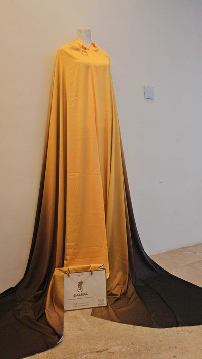 Rolled GOLD OMBRE Silk Fabric ready for tailoring or design projects">