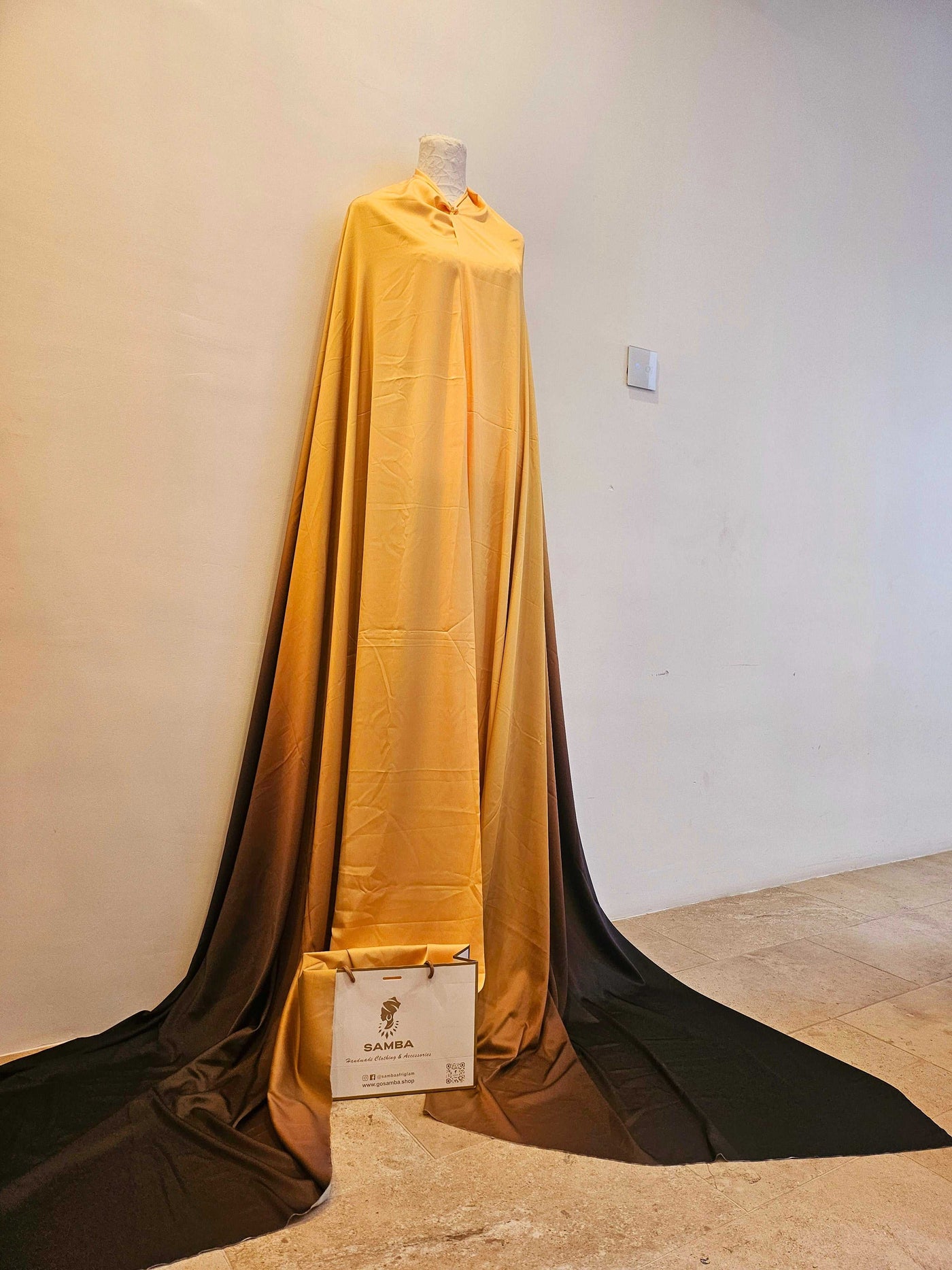 Detailed texture of GOLD OMBRE Silk Fabric showcasing fine silk weave