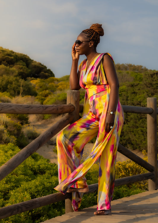 Bespoke DESERT BLOOM Two Piece Luxe Silk Set