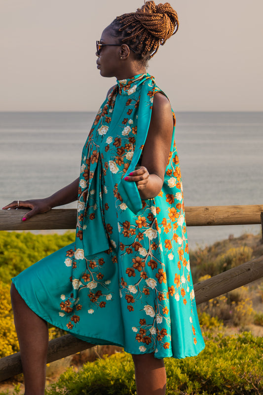 Bespoke FLOR DE MAR Silk Dress
